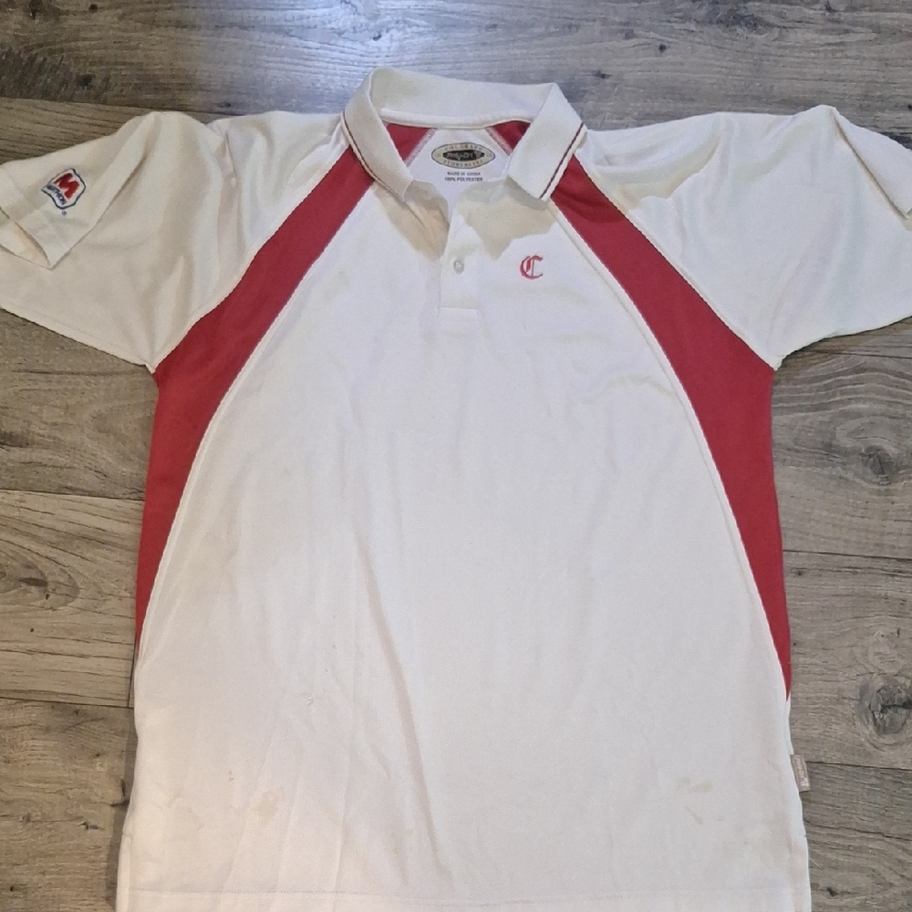 LG White and Red Polo Shirt